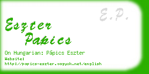 eszter papics business card