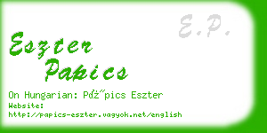 eszter papics business card